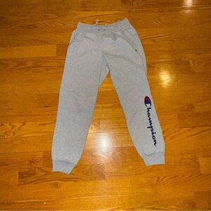Champion Heather Gray Joggers with Navy & Red Logo